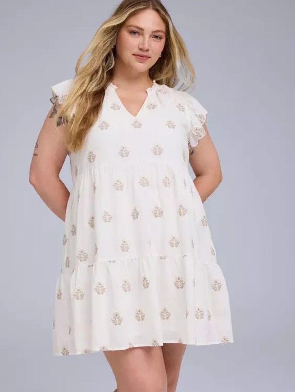 Torrid Belle Isle White Tiered Mini Babydoll Dress Womens Plus Size 2X Nwt